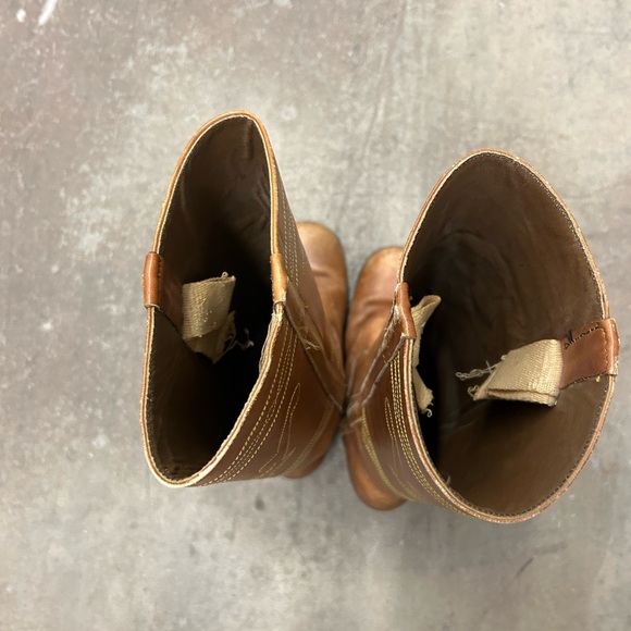 Vintage 70s campus Brown Leather Women's Boots - Picture 5 of 12